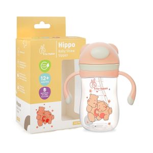 R for Rabbit Hippo Baby Straw Sipper 300ml (Yellow)