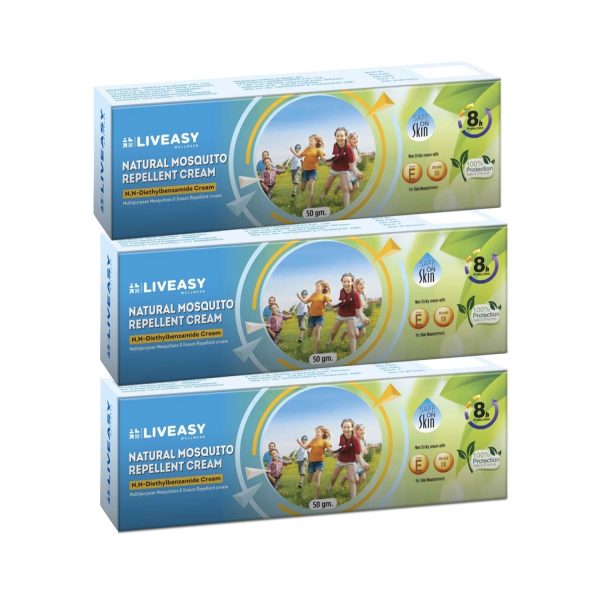 LivEasy Wellness Natural Mosquito Repellent Cream 50g (Pack of 3)