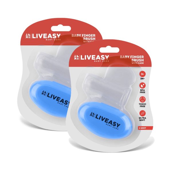 LivEasy Baby Care Baby Finger Brush Blue (Pack of 2)