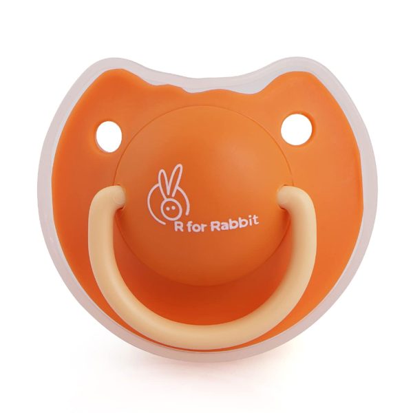 R for Rabbit Baby Tusky Pacifier Soft Silicone Nipple for 6month+ Babies (Orange)