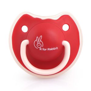 R for Rabbit Baby Tusky Pacifier Soft Silicone Nipple for 6month+ Babies (Red)