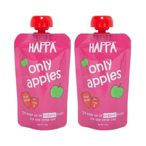 Happa Organic Only Apple Puree, Stage 2, 6 Months+ 100g Each (Pack of 2)
