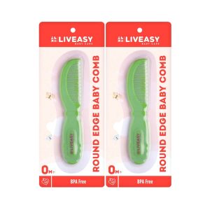 Liveasy Orthocare Round Edge Baby Comb (Pack of 2)