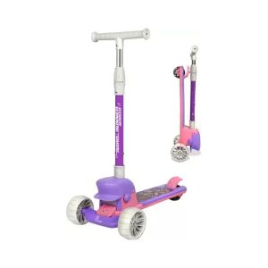 R for Rabbit Road Runner Mario Kick Scooter for Kids above 3+ Years (Purple Pink)