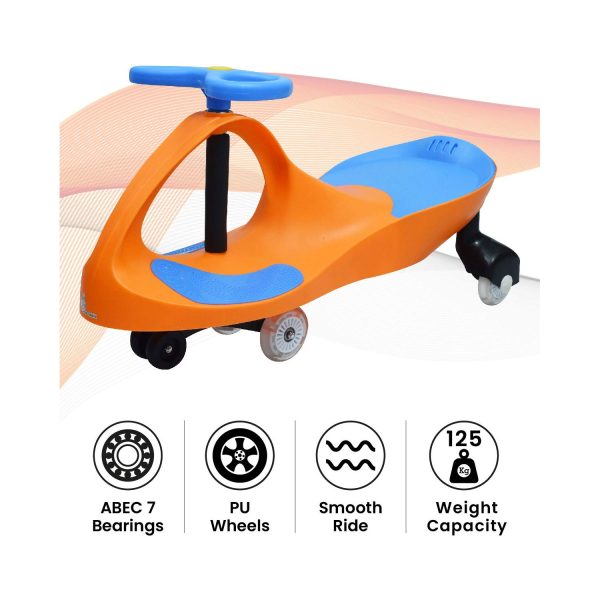 R for Rabbit Iya Iya Swing Car for Kids Orange Blue Cureka
