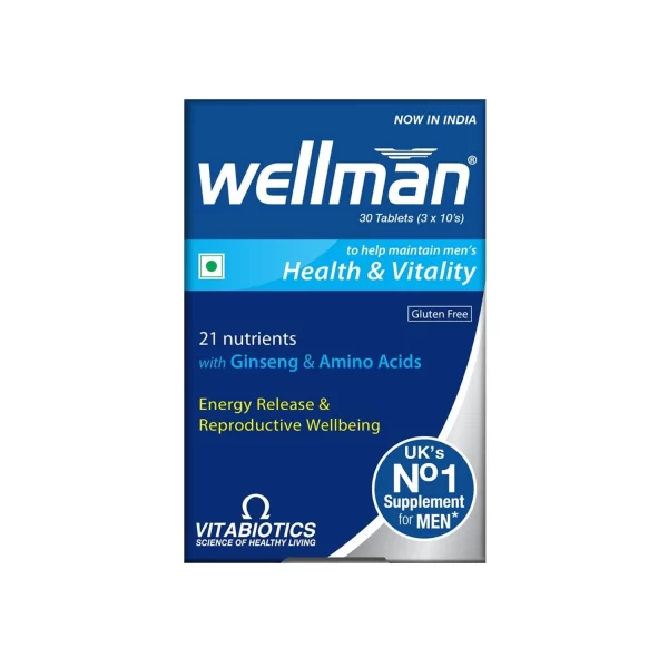 Wellman – Multivitamin Tablet (21 Essential Vitamins and Minerals, With Added Ginseng And Amino Acids) – 30 Tablets
