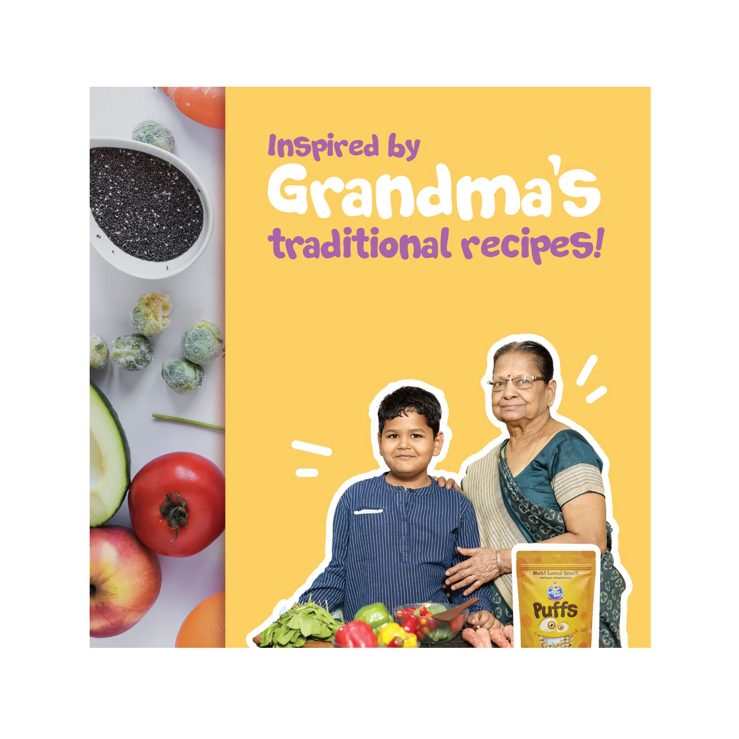 Bebe Burp Quinoa Arabic Herbs Puff for Babies from 12+ Months (Pack of