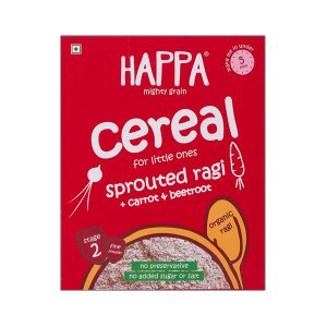 Happa Organic Sprouted Ragi with Carrot and Beetroot Porridge Mix, Stage 2, 6 Months+ - 200g