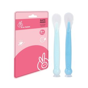 R for Rabbit Safe Feed Silicone Spoon Set (Lake Blue and Blue)