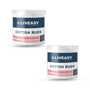 Liveasy Essentials Cotton Buds 200 Sticks (Pack of 2)