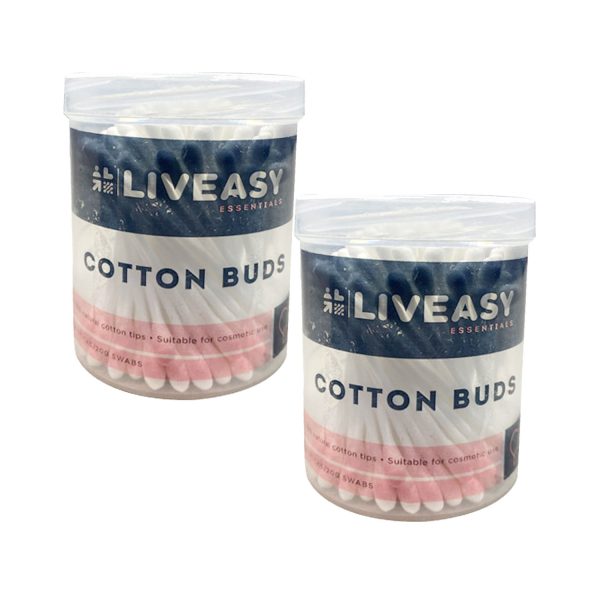 Liveasy Essentials Cotton Buds 100 Sticks (Pack of 2)