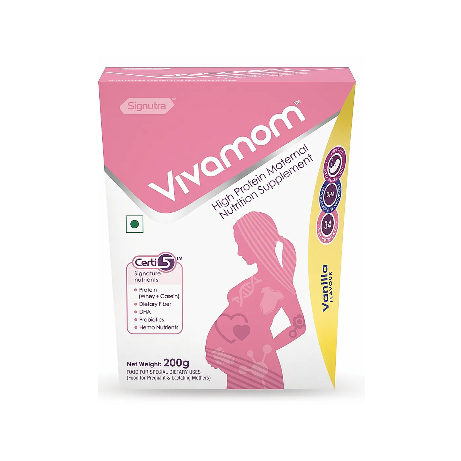 Signutra Vivamom Maternal Nutritional Supplement for Pregnant and Lactating Mothers Vanilla