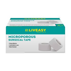 Liveasy Microporous Surgical Paper Tape (0.5 Inch*5 Meter) Pack of 5