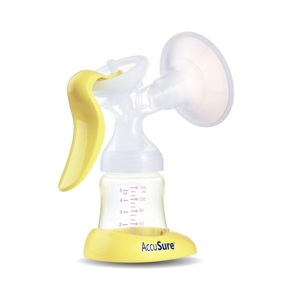 Accusure Manual Breast Pump Comfortable Breast Shield, BPA Free Hand Pump for Breastfeeding