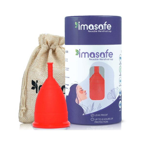 Imasafe Reusable Menstrual Cup Red Colour Medium Size (25ml