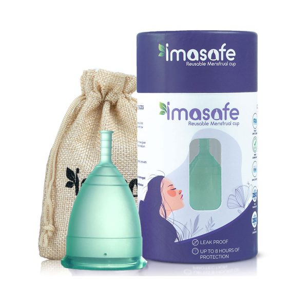 Imasafe Reusable Menstrual Cup Aqua Green Colour (Small 15ml)
