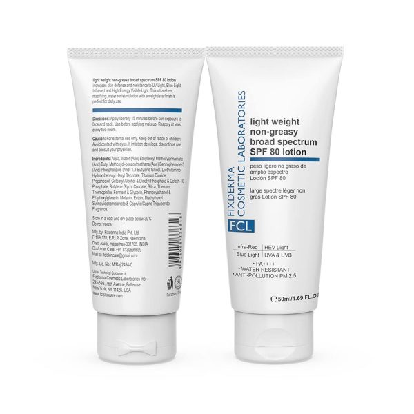 Fixderma Light Weight Non Greasy Broad Spectrum SPF 80 Lotion