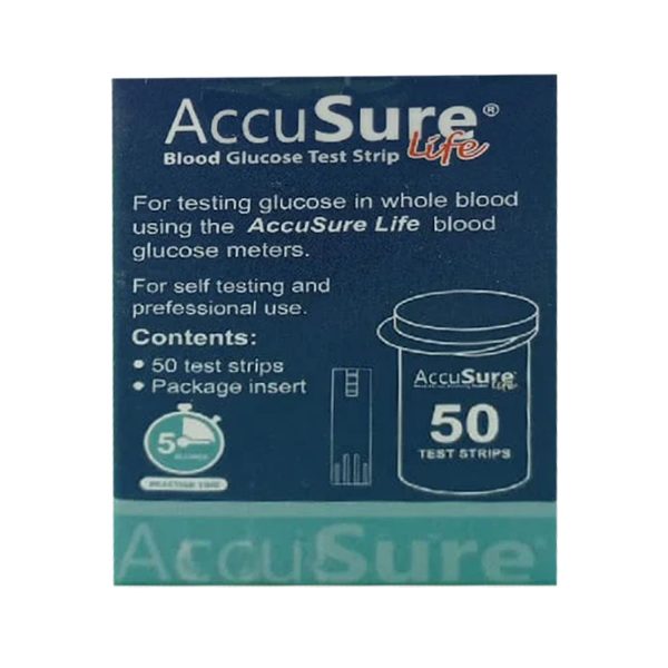 Accusure Life Blood Glucose Test Strips (50 strips)