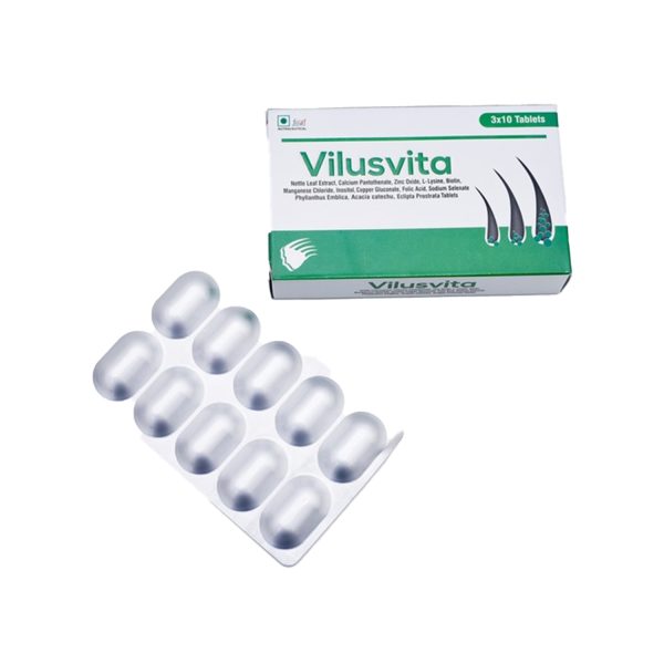 Derma Topics Vilusvita Tablet for Hair Health Strips (3 x 10 Tablets)