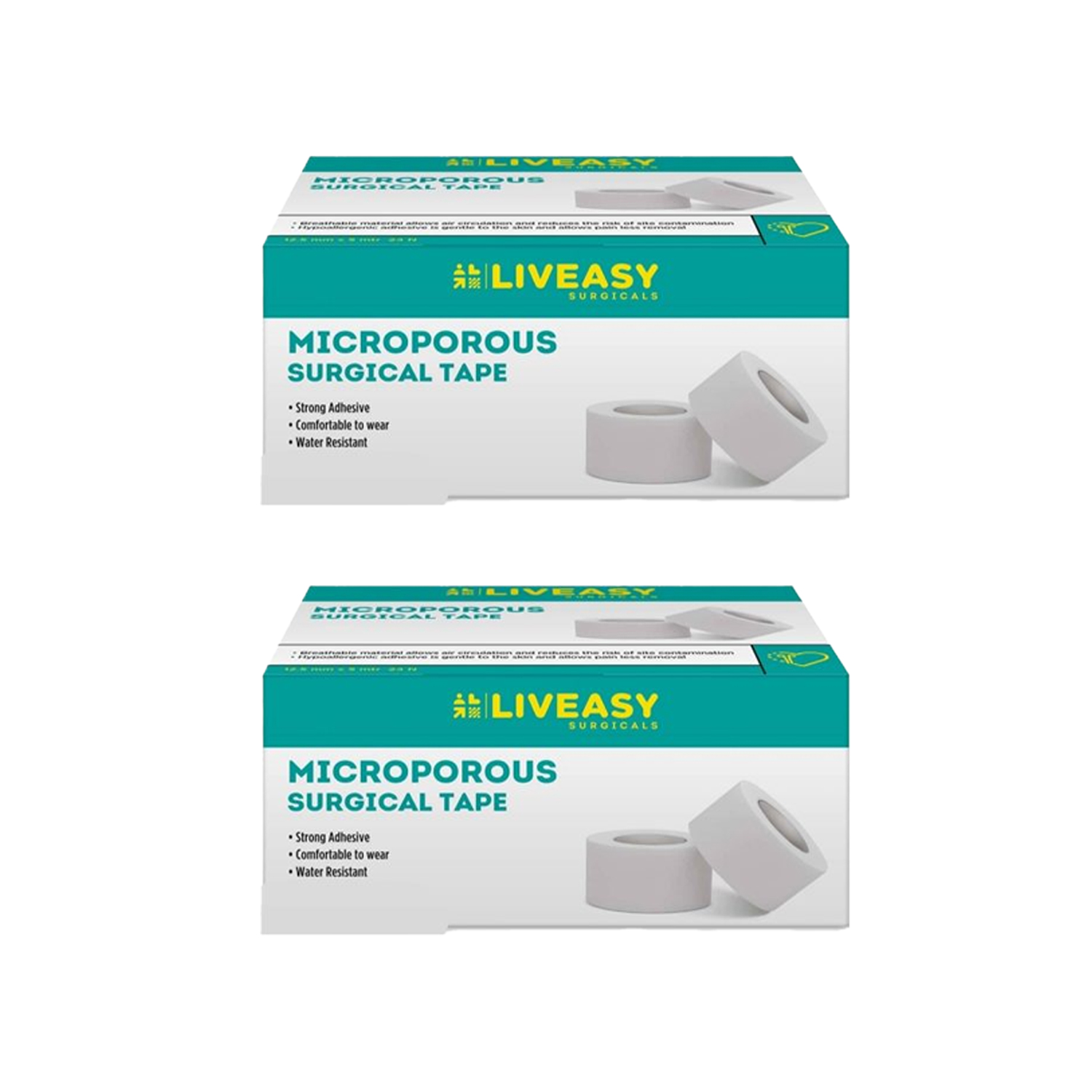 Liveasy Microporous Surgical Paper Tape (2 Inch*5 Meter) Pack of 2 - Cureka  - Online Health Care Products Shop