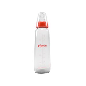 Pigeon Glass Feeding Bottle with 2 Nipples 240 ml (Red)