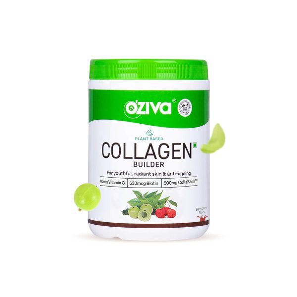 OZiva Plant Based Collagen Builder Berry Orange, 250 g