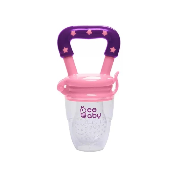 BeeBaby Silicone Fruit and Food Nibbler with Extra Mesh 3+Months (Pink)