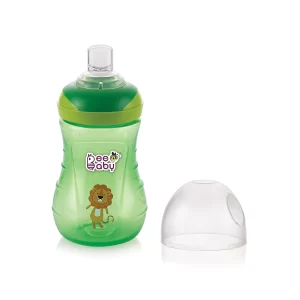 BeeBaby Soft Silicone Spout Sippy Green Cup without Handle 6M+ (250ml)