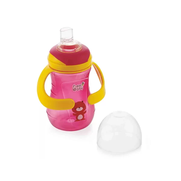 BeeBaby Soft Silicone Spout Sippy Pink Cup with Handle 6M+ (250ml) BeeBaby Soft Silicone Spout Sippy Pink Cup with Handle 6M+ (250ml)