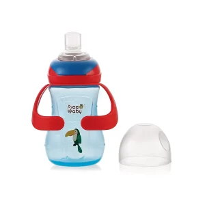 BeeBaby Soft Silicone Spout Sippy Blue Cup with Handle 6M+ (250ml)