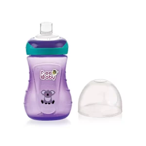 BeeBaby Soft Silicone Spout Sippy Purple Cup without Handle 6M+ (250ml)