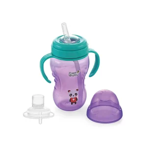 BeeBaby 2 in 1 Straw and Spout Sippy Purple Cup 9M+ - 240ml
