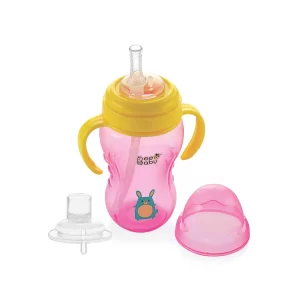 BeeBaby 2 in 1 Straw and Spout Sippy Pink Cup 9M+ - 240ml