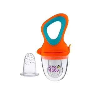 BeeBaby Silicone Fruit and Food Nibbler with Extra Mesh 3+Months (Orange)