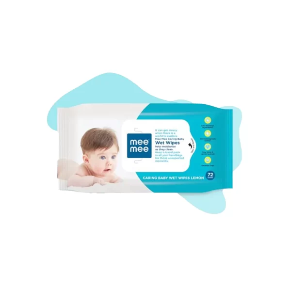 Mee Mee Caring Baby Wet Wipes With Aloe Vera And Lemon Extracts 72 Pcs