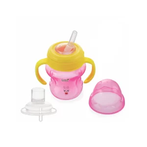 BeeBaby 2 in 1 Straw and Spout Sippy Cup Pink 9M+ - (150ml)