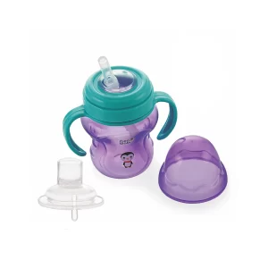 BeeBaby 2 in 1 Straw and Spout Sippy Cup Purple 9M+ - (150ml)