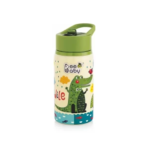 BeeBaby Steelios Stainless Steel Sipper with Flip Top Straw for Babies18+ Months 540ml (Green)