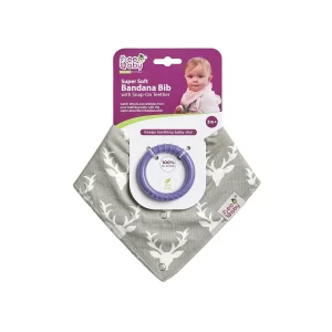BeeBaby Band Ghana Bib with Snap on Teether for Babies 3+ Months