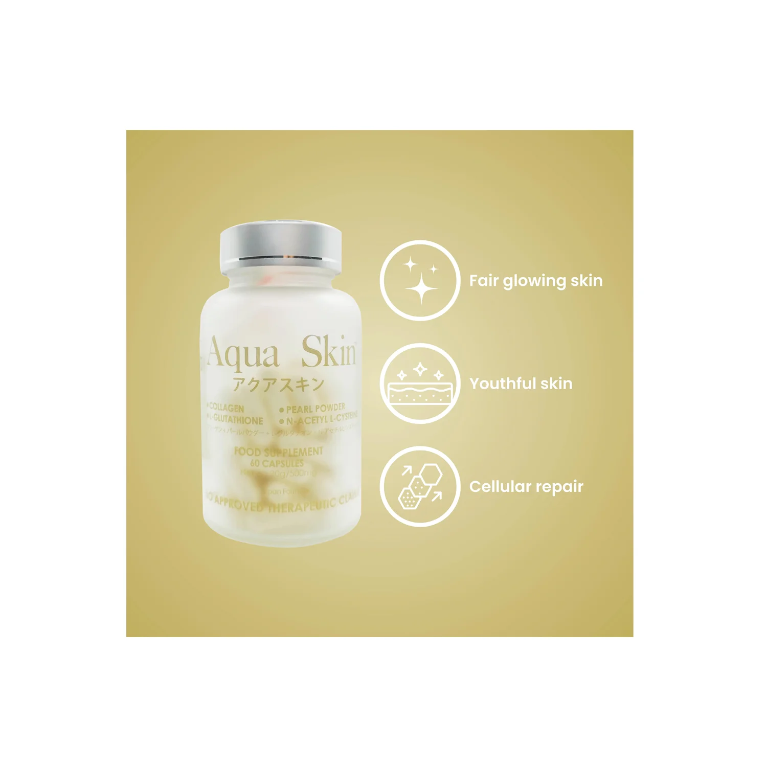 aqua skin glutathione made in japan Aqua Skin Glutathione 60 Capsules Made In Japan main image 1