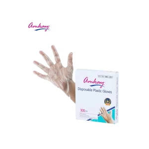 Amkay Disposable Plastic Gloves 11" X 14" (100 Pieces)