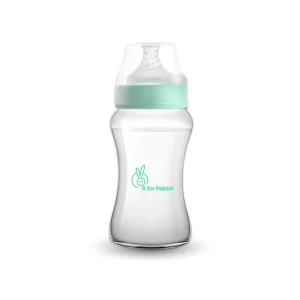 R for Rabbit First Feed PP Feeding Bottle for Babies from 6+ Months 250ml (sea Green)