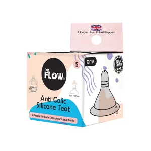 Dr.Flow Anti-Colic Silicone Teat for Newborn Babies (Small)