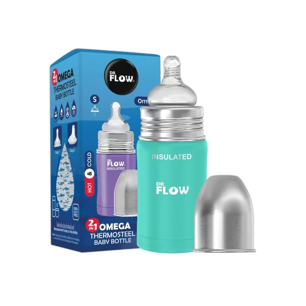 Dr.Flow Omega Plus Insulated Stainless Steel Feeding Bottle (180ml)