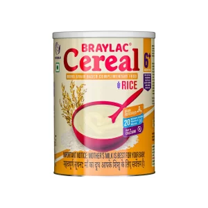 Braylac Cereal Rice for Babies from 6+ Months (300g Tin)