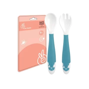 R for Rabbit Safe Feed Duo Spoon Set (Blue)