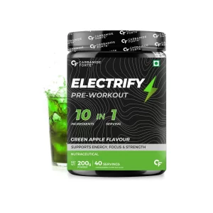 Carbamide Forte Electrify Pre-Workout Powder Green Apple Flavour (200g)