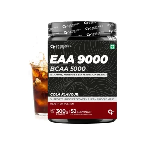 Carbamide Forte EAA9000 BCAA 5000 with Vitamins, Minerals and Hydration Blend Powder for Lean Body Mass Cola Flavour (300g)