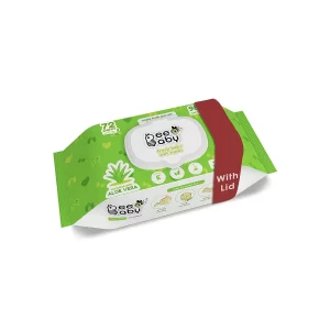 BeeBaby Aloevera Baby Wipes with Plastic Lid (72 Wipes)