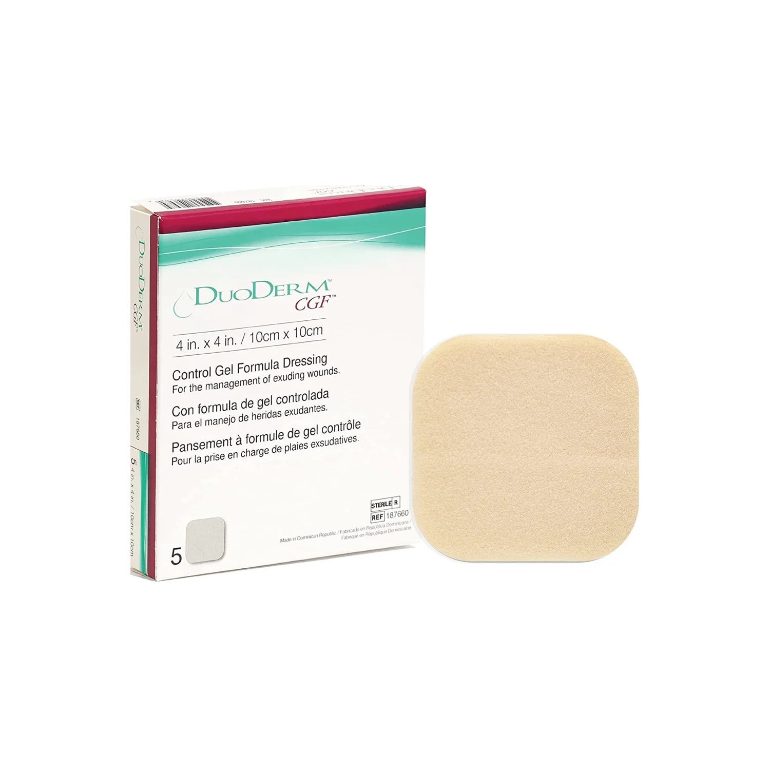 DUODERMA CGF Sterile Dressing 10 X 10 cm 5 Pieces - Cureka